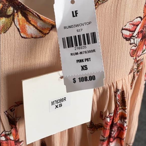 LF Seek the Label Pink Floral Blouse XS - Picture 3 of 7